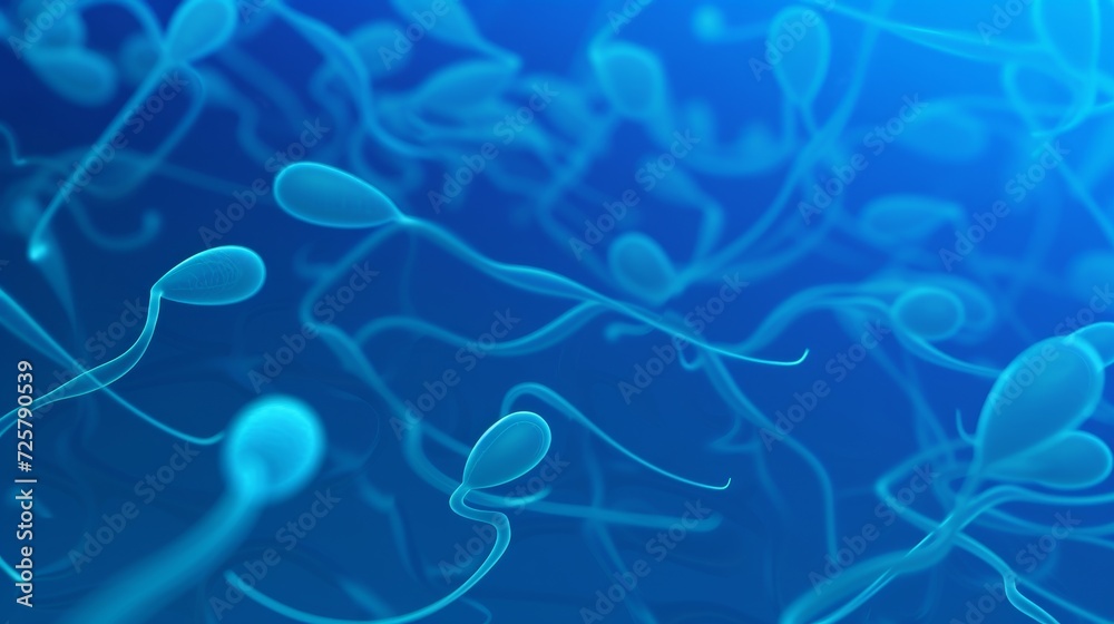 Microscopic Sperm Cells - obrazy, fototapety, plakaty 