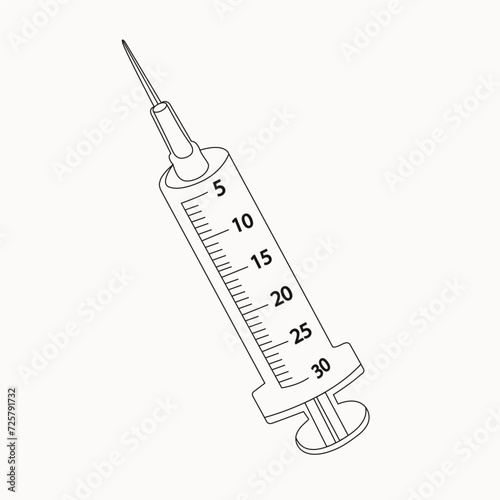 Medical, doctor needle vector icon eps