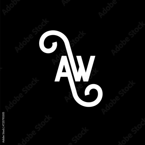 AW letter logo design on black background. AW creative initials letter logo concept. aw letter design. AW white letter design on black background. A W, a w logo