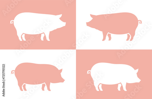 Pig logo. Isolated pig on white background © oleg7799
