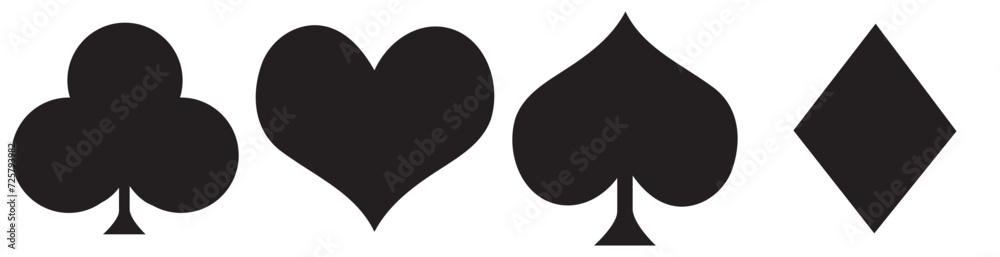 Suit deck of playing cards on white background. Vector illustration. Suit deck of playing cards on white background. Vector illustration.