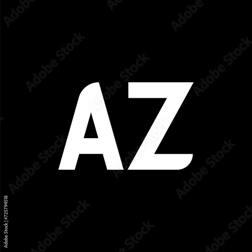 AZ letter logo design on black background. AZ creative initials letter logo concept. az letter design. AZ white letter design on black background. A Z, a z logo