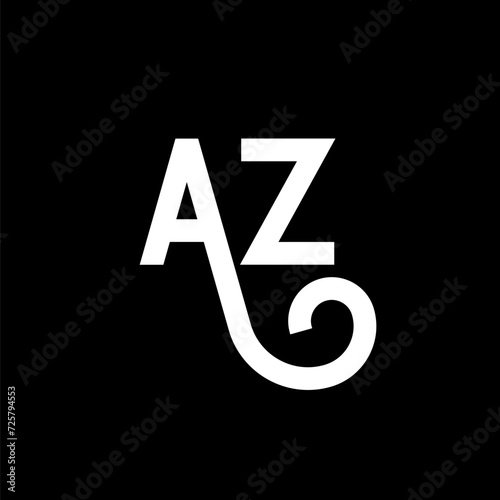 AZ letter logo design on black background. AZ creative initials letter logo concept. az letter design. AZ white letter design on black background. A Z, a z logo