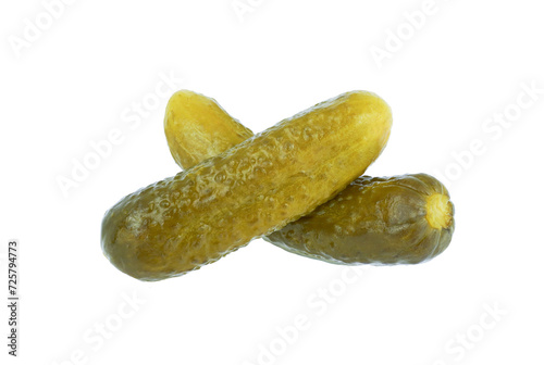 Pickled cucumber isolated on transparent background.