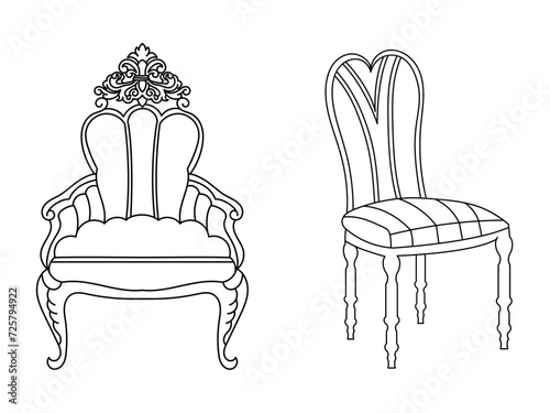 Modern furniture armchair home, Continuous line drawing executive office chair concept, sofa chair vector illustration