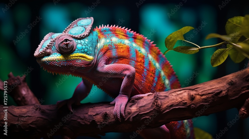 Obraz premium Chameleon's color show