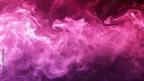 Close up of pink smoke on a black background. Perfect for adding a touch of color and mystery to any design or project
