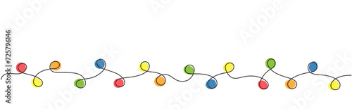 Multi-colored vector garland using one line and spot technique