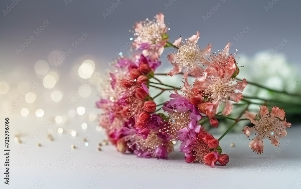bouquet of sparkles for March 8, on a light background, with space for text bouquet of sparkles for March 8, on a light background, with space for text