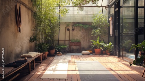 Outdoor Terrace: The Perfect Fusion of Yoga Studio and Remote Workspace for Optimal Work-Life Balance and Productivity
