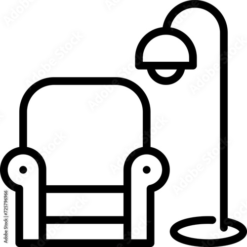 Lamp chair icon