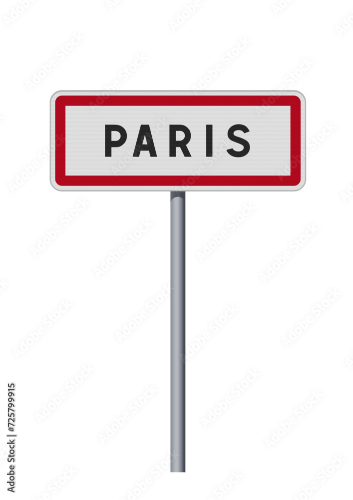 Illustration vectorielle du panneau d'entrée de la ville de Paris Illustration vectorielle du panneau d'entrée de la ville de Paris