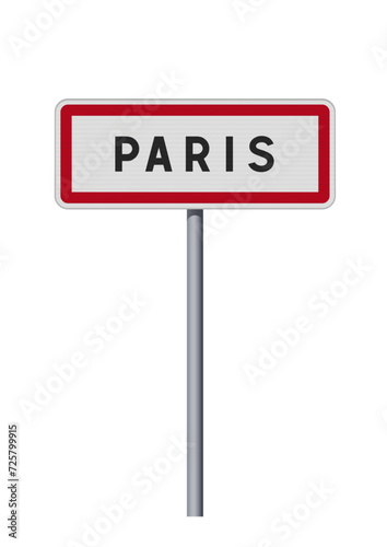 Illustration vectorielle du panneau d'entrée de la ville de Paris