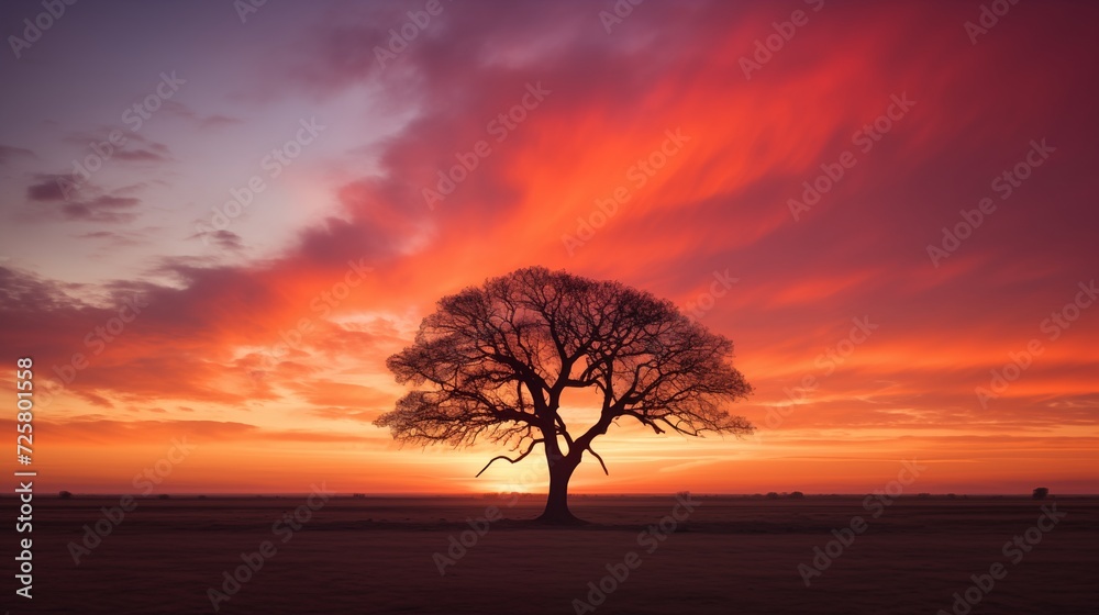 Lone tree silhouette Lone tree silhouette