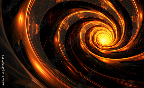 Orange abstract spiral.