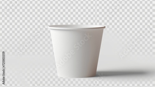 Blank bucket for popcorn, chicken wings or legs white mockup isolated on transparent background. Empty pail fastfood , paper hen bucketful design, food boxes rendering, Realistic 3d vector mock up photo
