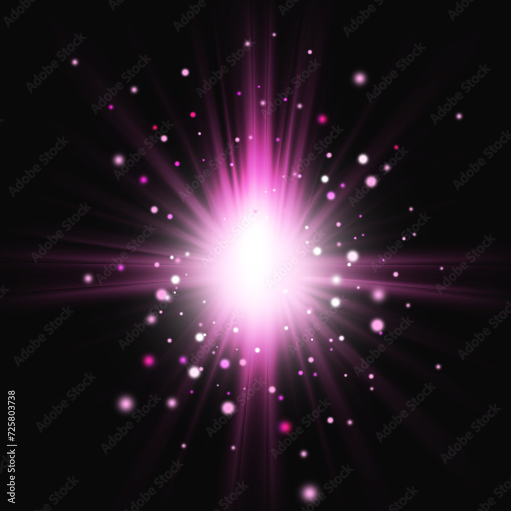 pink glowing star burst effect on black background pink glowing star burst effect on black background