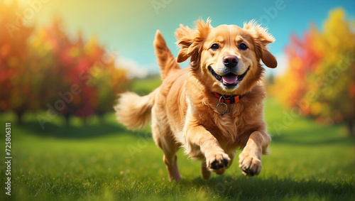 golden retriever running in the park