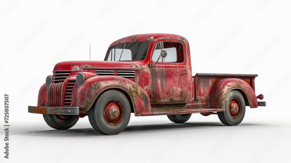 Pickup Truck Isolated. 3D rendering