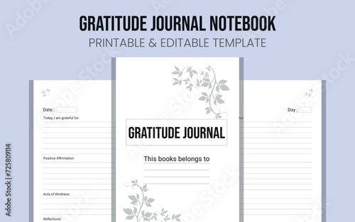Gratitude journal notebook Interior For KDP