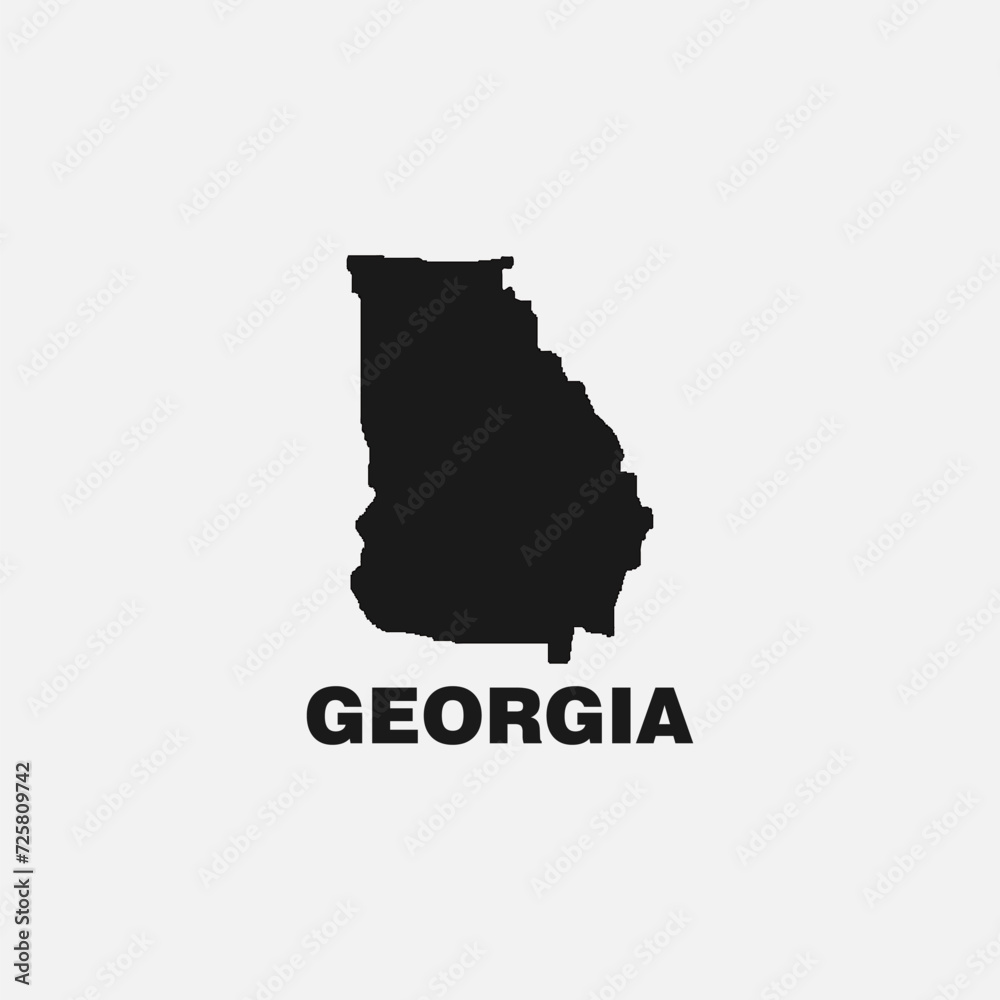 Georgia US Map isolated on white background