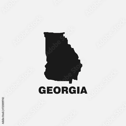 Georgia US Map isolated on white background