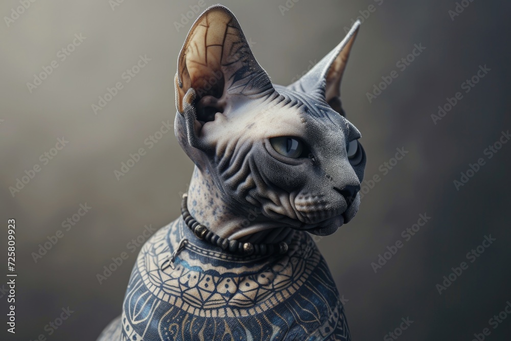 A detailed shot of a cat wearing a collar. Can be used to showcase pet accessories or to illustrate the concept of pet ownership A detailed shot of a cat wearing a collar. Can be used to showcase pet accessories or to illustrate the concept of pet ownership