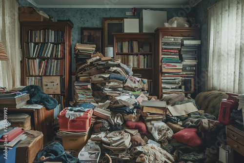 A hoarder house filled to the top with hoarded stuff