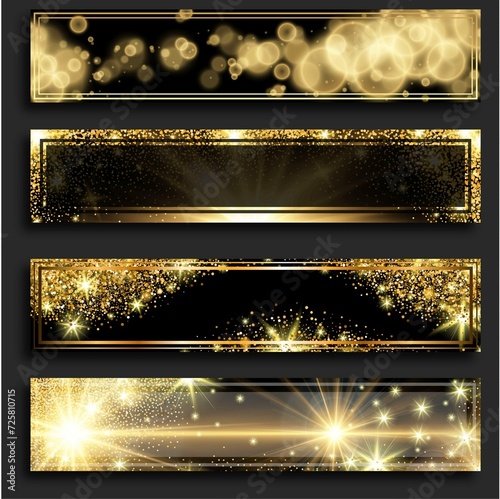 Golden Glitter Horizontal Banners 1