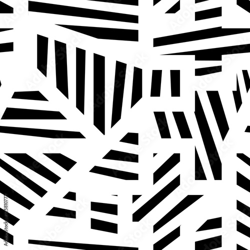 Seamless pattern. Polygons, shapes, strokes backdrop. Abstract background.Folk wallpaper. Tribal motif. Ethnic mosaic. Digital paper, textile print. Figures, triangles, lines ornament. Vector art.
