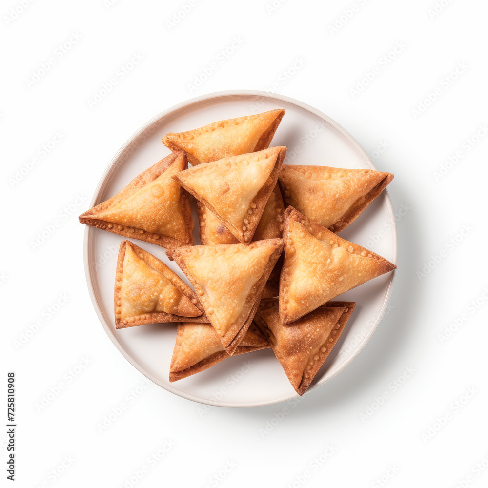 eady-made fried samosas on a white background eady-made fried samosas on a white background