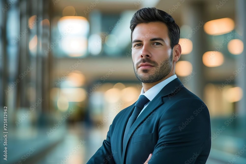 Fototapeta premium Executive model in a dynamic corporate environment Representing leadership Success And ambition