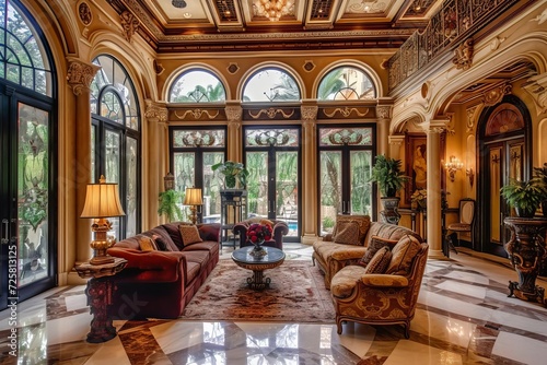 Luxe model in an opulent mansion Epitomizing the pinnacle of luxury and high society living