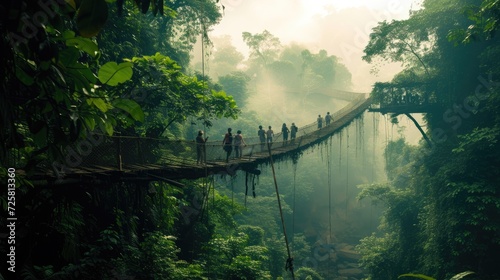 Jungle, people hiking , adventure 