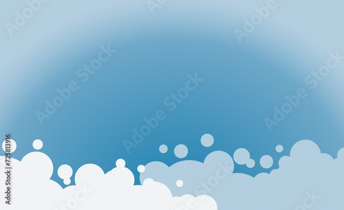 A backdrop illustration for cleaning services, a gradient of sky blue hues with ethereal bubbles floating at the bottom. Evoking clean, fresh, purity, professional care. 