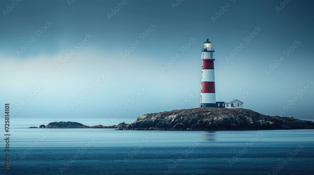 A majestic lighthouse standing tall on a remote island