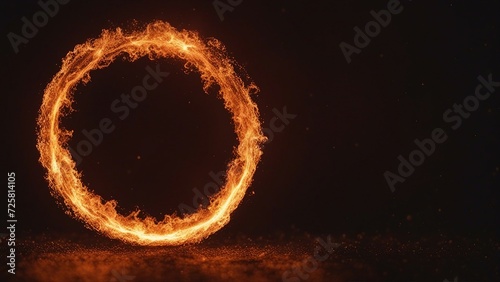 fire number 0 A fiery ring in the night sky, creating a spectacular display of light and heat 