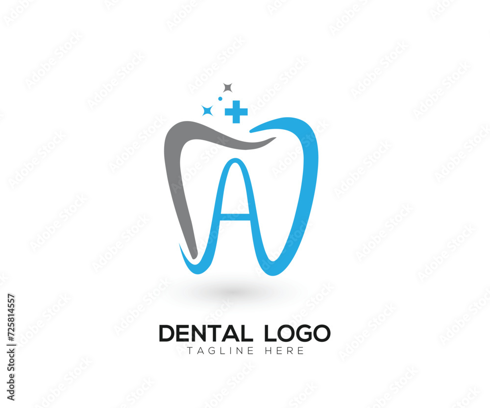 a letter dental clinic logo design  template illustration