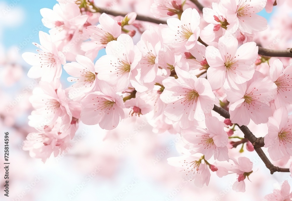 Pink cherry blossom on white background, isolated Sakura tree branch
Pink cherry blossom on white background, isolated Sakura tree branch