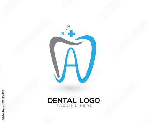 a letter dental clinic logo design  template illustration