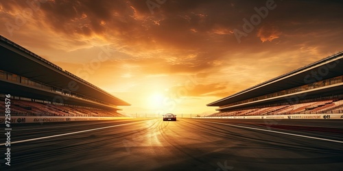 the sunrise over a race track