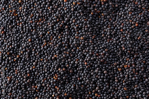 Top view background or texture of dry black mustard seeds Healthy spices nuts seeds and herbs