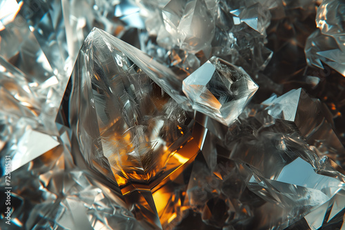 Close up macro photography of a crystal. Very detailed macro photography