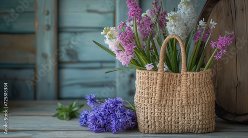 Bouquet of flowers in a basket