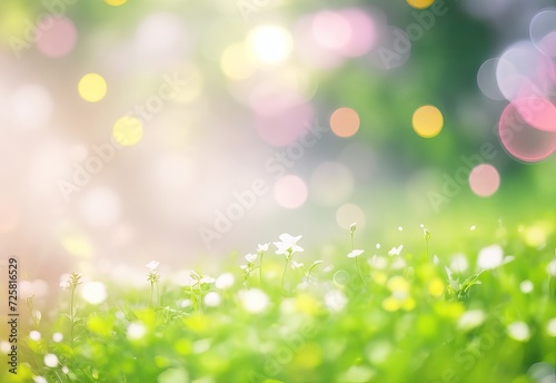 Defocused abstract nature background with green leaves and bokeh lights. Royalty high-quality free stock photo image of natural blurred bokeh background from leaf and tree effects bokeh bubble light  © Serajul