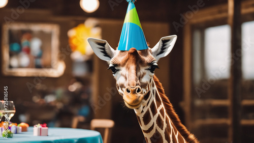 Giraffe in a Birthday Party Hat  © Xabi