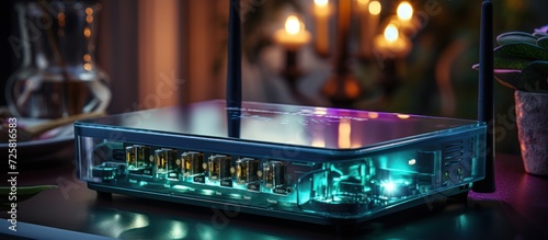 Obraz na płótnie Wi-Fi router on table in room
