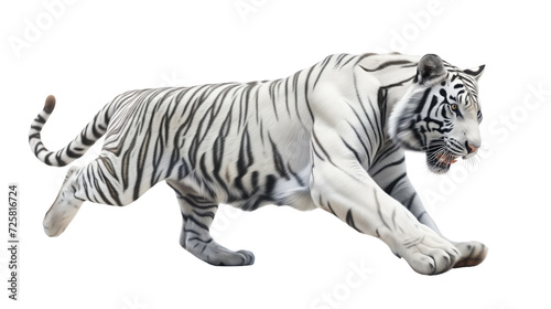 White bengal tiger isolated on transparent background