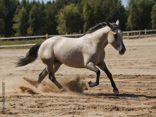 horse running in the field