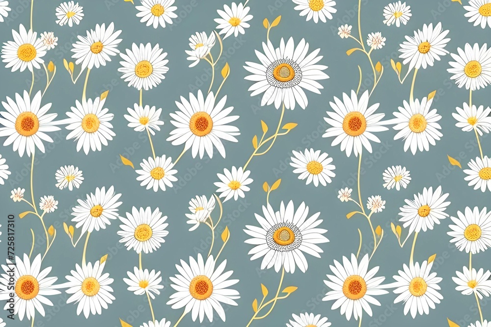 Repetitive daisies floral pattern